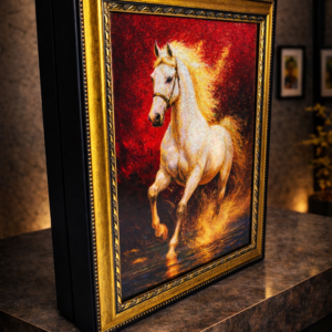 At Simli Çerçeveli Tablo Kutu Çikolata